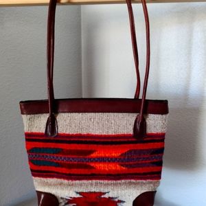 Womens Woven Southwestern Shoulder Handbag